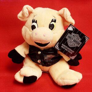 Vintage Harley Davidson Rachet Hog Pig Bean Bag Plush Figure Doll 1997